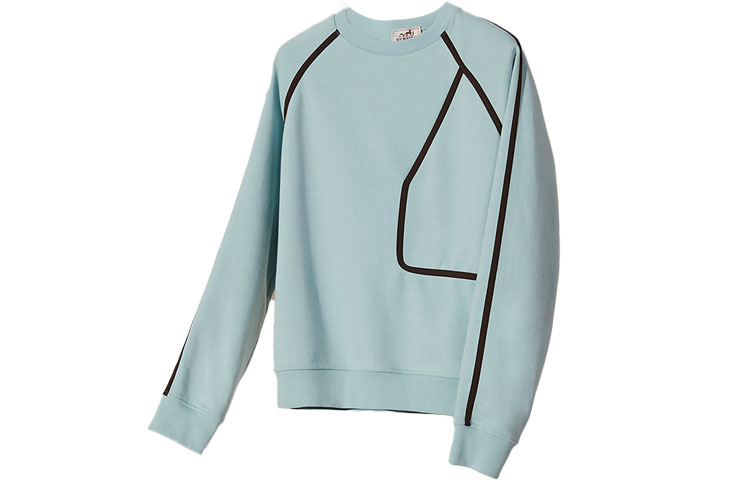 Hermes Round Neck Long Sleeve Sweatshirt Frost Blue Casualwear H167550HA2V