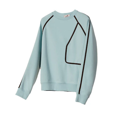Hermes Round Neck Long Sleeve Sweatshirt Frost Blue Casualwear H167550HA2V