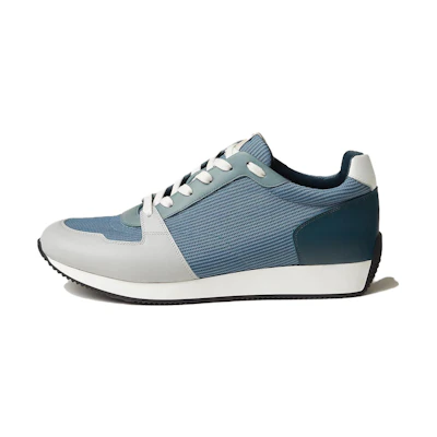 HERMES Round Toe Lace-Up Low Top 'Sky Blue'
