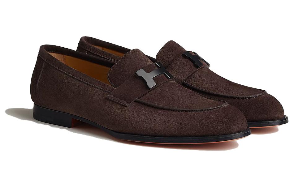 Shop HERMES Loafer Punta Redonda 'Marrón' Sin Cordones H232902Z-AME