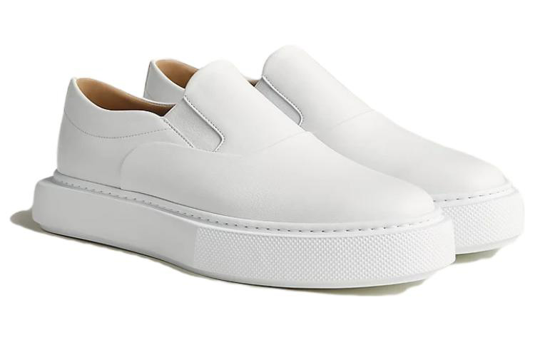 Order 爱马仕白色圆头套脚乐福鞋 H232916Z-H90