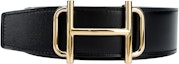 Buy 爱马仕皇家款可翻转小牛皮腰带 黑色/金色 3.8厘米宽 H075370CP2K-H077971CAAA100
