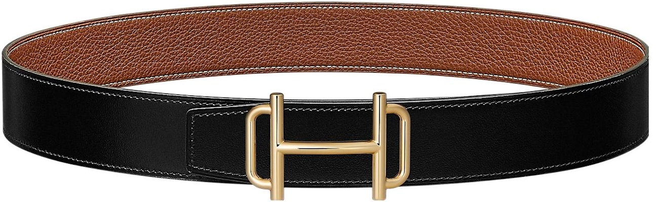 爱马仕皇家款可翻转小牛皮腰带 黑色/金色 3.8厘米宽 H075370CP2K-H077971CAAA100 Order 爱马仕皇家款可翻转小牛皮腰带 黑色/金色 3.8厘米宽 H075370CP2K-H077971CAAA100