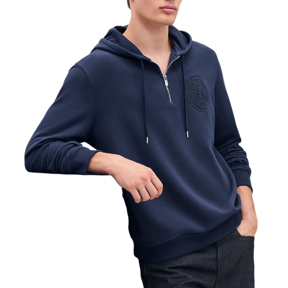 Hermes Saddle-Stitch Hoodie Men’s Long-Sleeve Blue H557840HA67