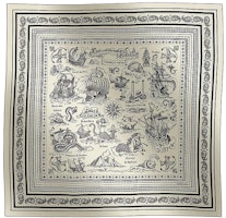 HERMES Sailor Tattoo Bandana Scarf Unisex White H243374S 06 HERMES Sailor Tattoo Bandana Scarf Unisex White H243374S 06