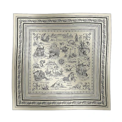 HERMES Sailor Tattoo Bandana Scarf Unisex White H243374S 06
