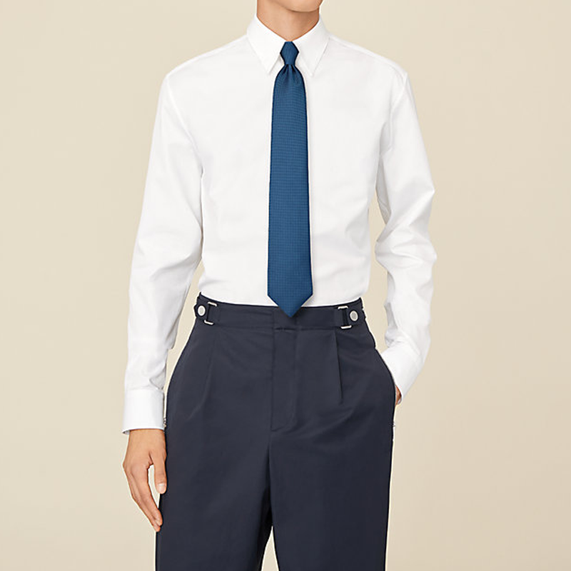 HERMES Saint-Honore Silk Tie Ocean Blue H233616T-04 圖 4