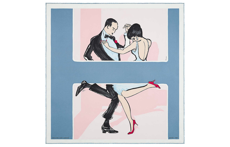 Hermes Saint Germain Swing 70cm Scarf in Denim Blue H982411S-18 圖 2