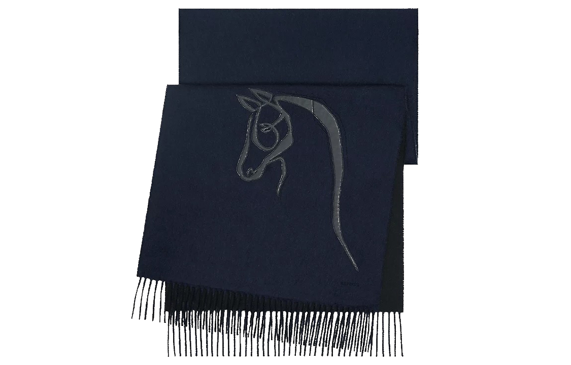 HERMES Scarf Cheval Wool with Leather Patch Details. H393782T-03 圖 2