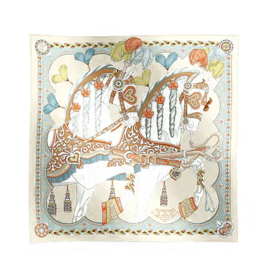 HERMES Scarf with Saddle Design Unisex Couple Style, Multiple Colors. H004090Sv02