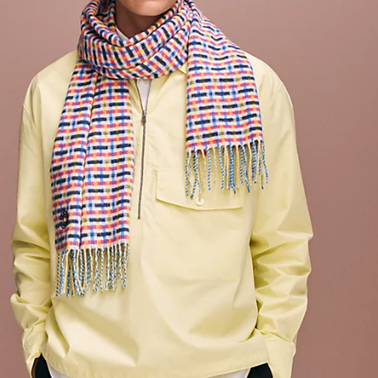 HERMES Scotland H Jacquard Knit Wool Scarf for Men - Multicolor H394083T-03 圖 3