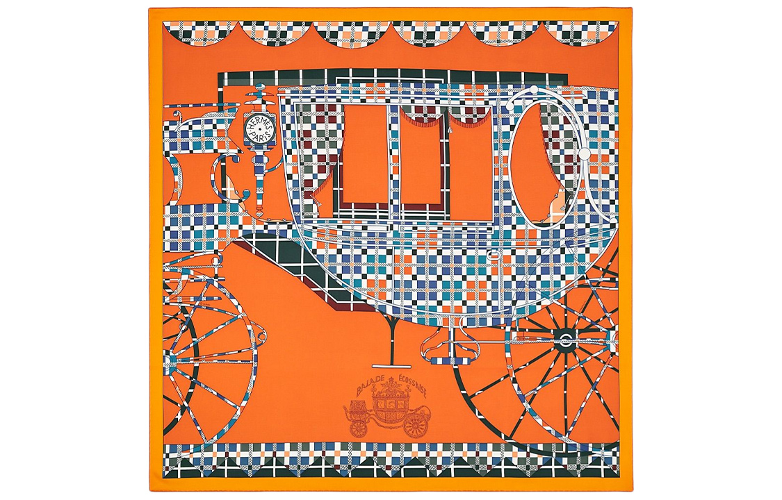 HERMES Scottish Wander 90cm Silk Scarf Shawl. H003754S-03 圖 2