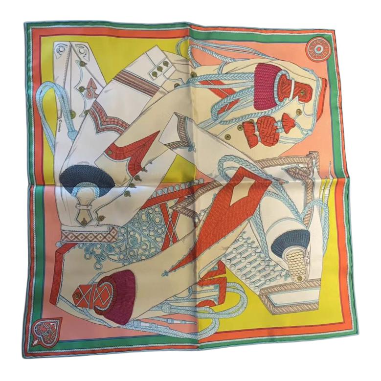 HERMES Silk Scarf - Unisex Couple Design, Multicolor. H893280S 07