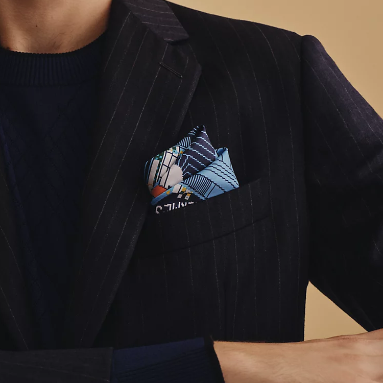 Shop エルメス シルクスカーフ 建築プリント ネイビーブルー H803808Tv06