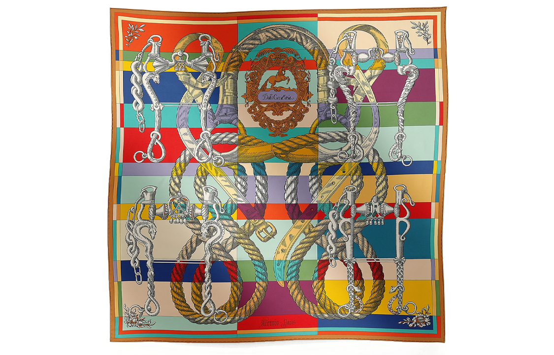 HERMES Silk Scarf Double-Sided Print Unisex Couple Style Multicolor H903578S 10 圖 3