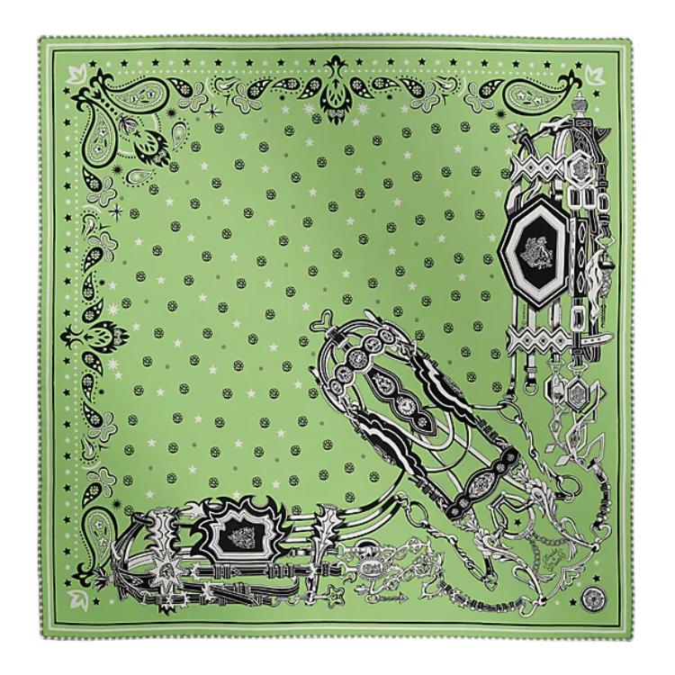 HERMES Silk Scarf Fluorescent Green Unisex Couple Design with Patterns. H044168S 05 圖 2