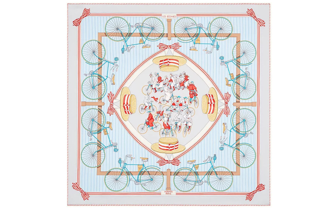 HERMES Silk Scarf Sky Blue Handcrafted Unisex Couple Design Luxury Accessory H983866S-04 圖 2