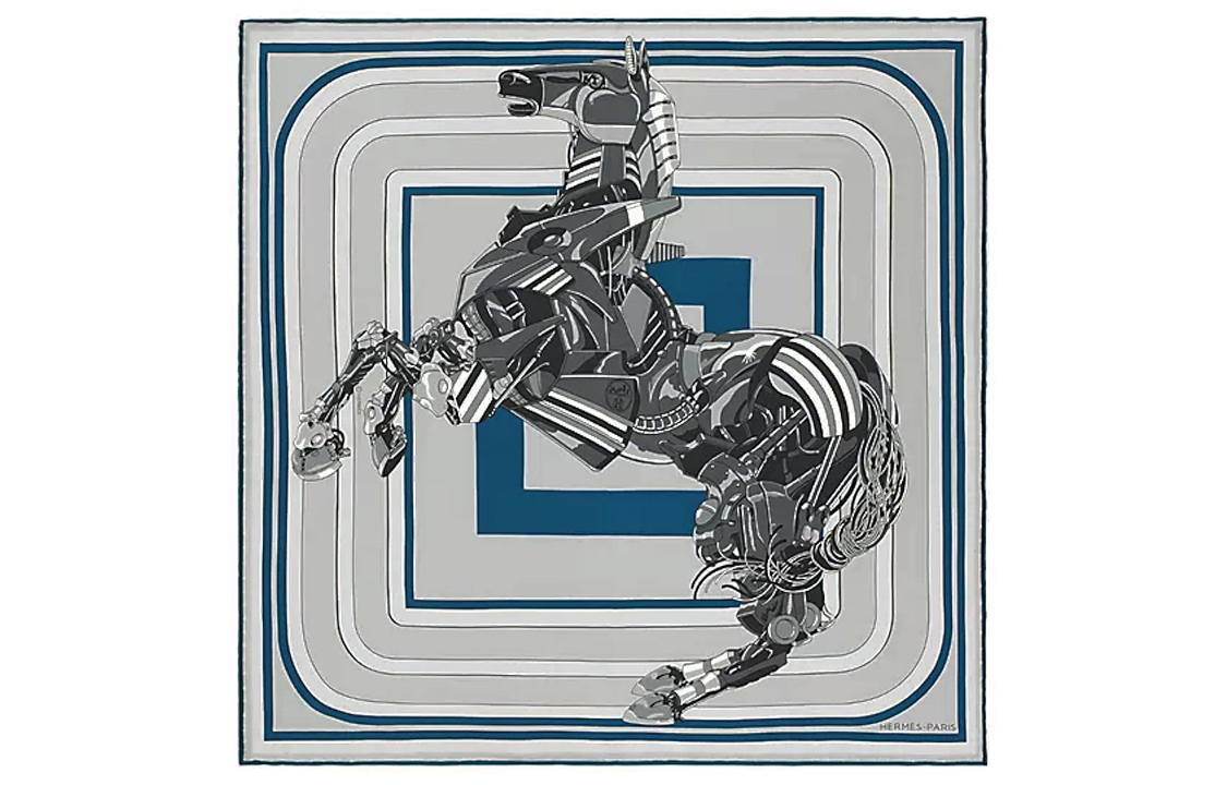 HERMES Silk Scarf with Horse Pattern Unisex Couple Design Multi-color. H803982T 01 圖 2