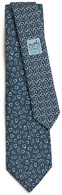 HERMES Silk Tie Blue with Line Pattern Detailing H006338t 03 Order HERMES Silk Tie Blue with Line Pattern Detailing H006338t 03