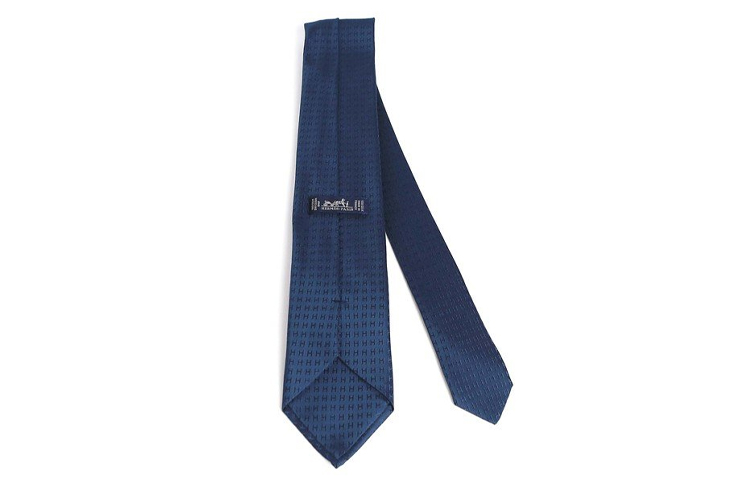 HERMES Silk Tie "H Jacquard" Unisex Couple Style in Ocean Blue. H030189T-I4 圖 4