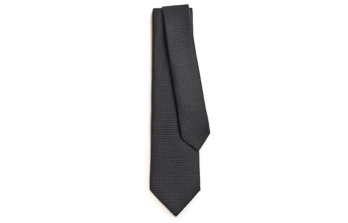 HERMES Silk Tie Black - Unisex Couples Design with Intricate Detailing H036253T 01 圖 2