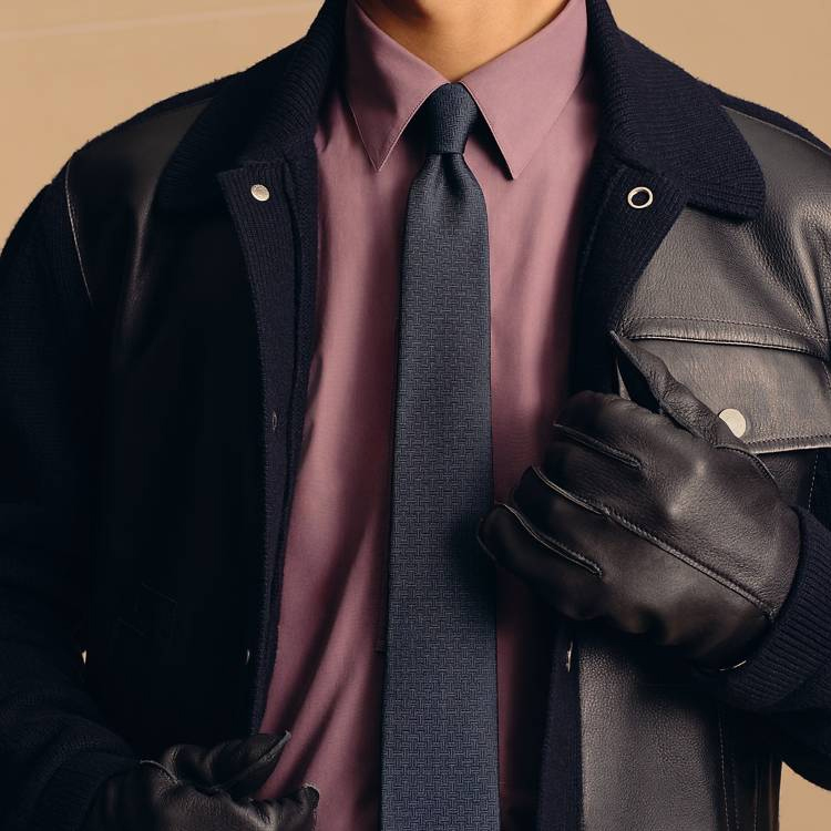 HERMES Silk Tie Black with Brand Logo for Men H339413T01 圖 3