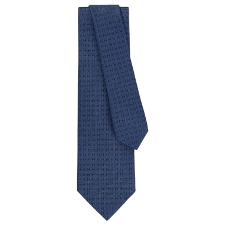 HERMES Silk Tie Blue - Unisex Couple Design with Pattern 104994604 圖 2