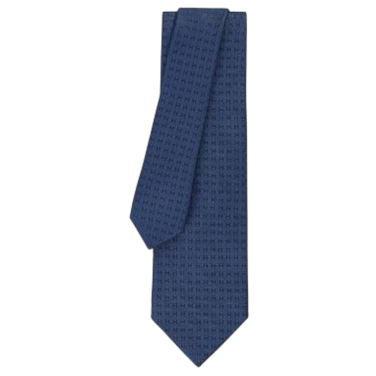 HERMES Silk Tie Blue - Unisex Couple Design with Pattern 104994604 圖 3