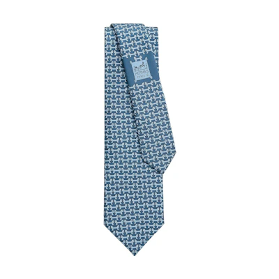 HERMES Silk Tie Blue Fashion Arrow Pattern Accessory H606280T-04