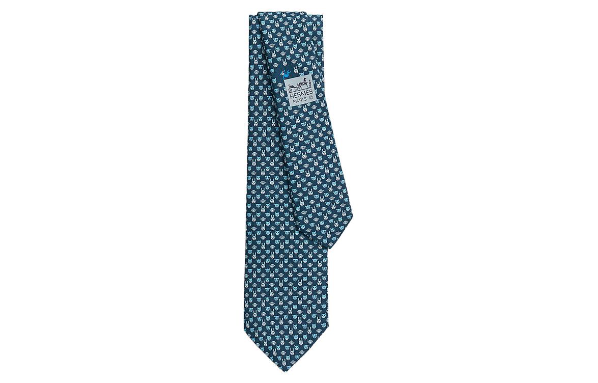 HERMES Silk Tie for Men - Blue Fashion Accessory 006294T 05
