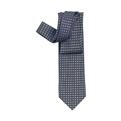 HERMES Silk Tie with Two-Tone H Pattern Jacquard Design H038188T-01