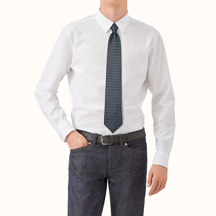 HERMES Silk Tie with Two-Tone H Pattern Jacquard Design H038188T-01 圖 5