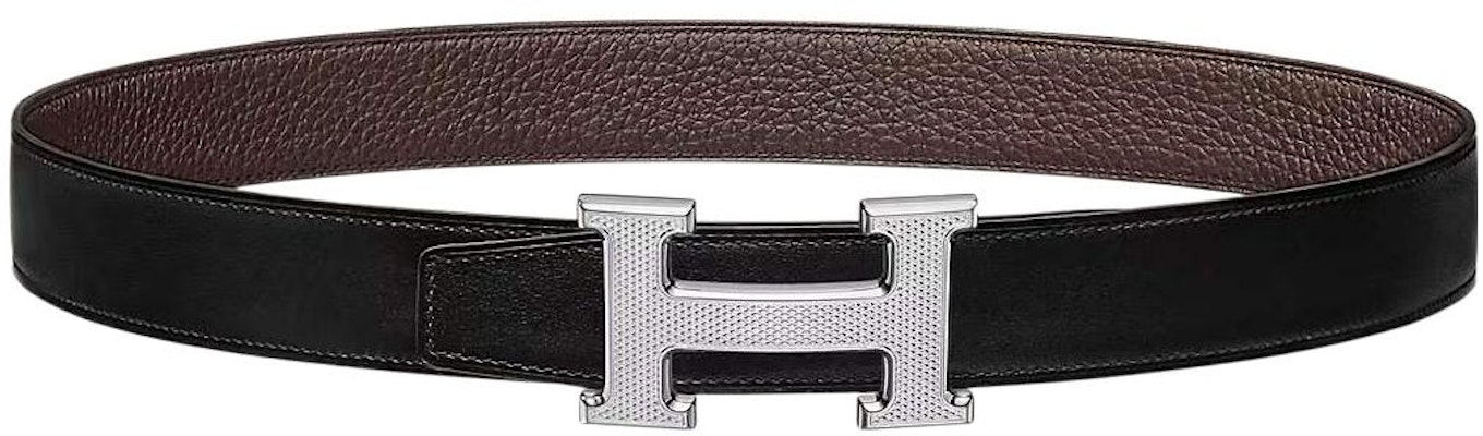 エルメス シルバー Hバックル リバーシブル レザーベルト ブラック/チョコ 3.2cm H064540CK05-H073967CAAB Order エルメス シルバー Hバックル リバーシブル レザーベルト ブラック/チョコ 3.2cm H064540CK05-H073967CAAB