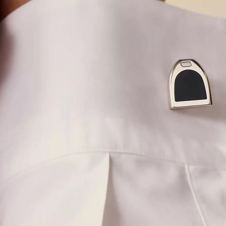 HERMES Silver Metal Cufflinks for Men with Two-Tone Design. H100062FP03 圖 3