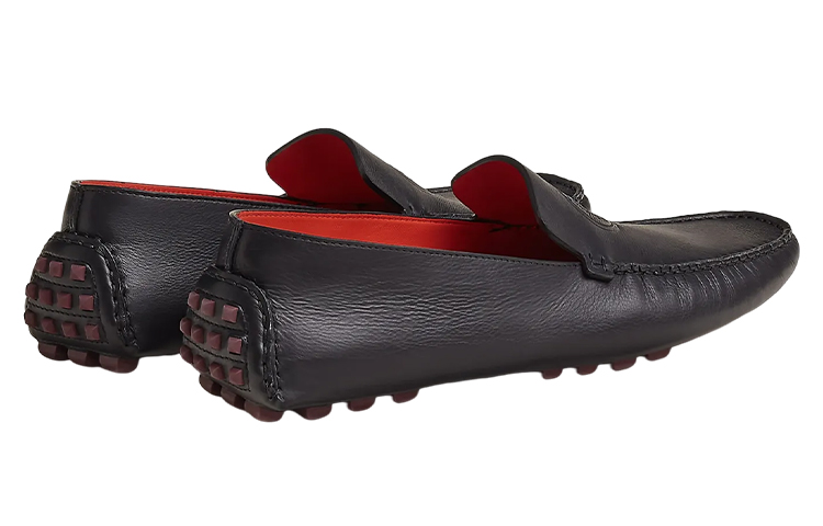 Shop HERMES Zapatillas Slip-On 'Cuero Negro' H231967Z-HI2