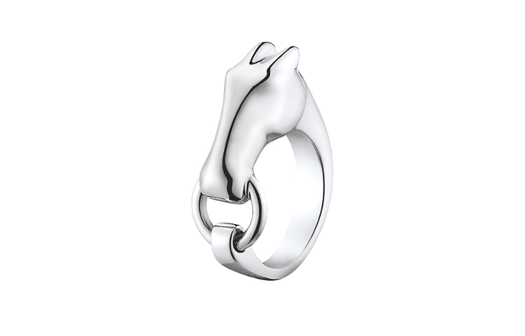 Lookbook HERMES Small Horse Head Ring 925 Silver Unisex Couple Design - Silver. H113603B 00054