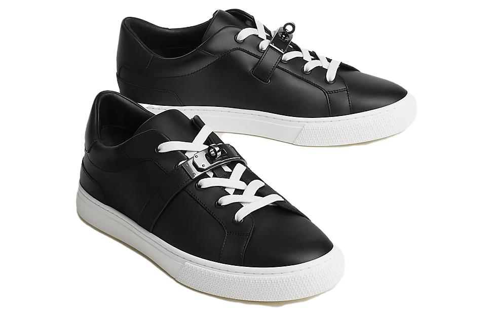 Shop HERMES Sneaker ''Schwarzes Kalbsleder'' H221888Z-H03