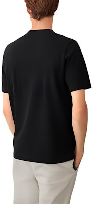 에르메스 솔리드 블랙 크루넥 반소매 티셔츠 H072025HA02 Details for 에르메스 솔리드 블랙 크루넥 반소매 티셔츠 H072025HA02