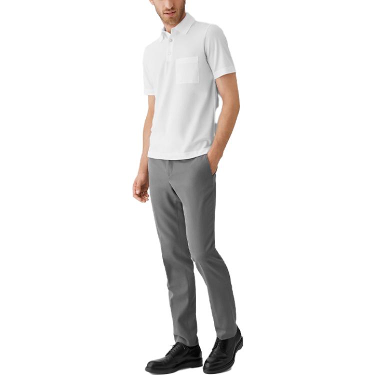 Purchase HERMES Solid Color Button-Collar Polo Shirt White H072325HA90