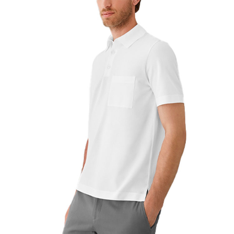 Details for HERMES Solid Color Button-Collar Polo Shirt White H072325HA90