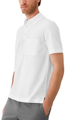 HERMES Solid Color Button-Collar Polo Shirt White H072325HA90 Details for HERMES Solid Color Button-Collar Polo Shirt White H072325HA90