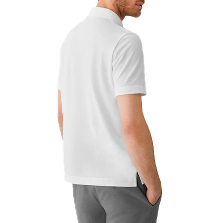 Sizing HERMES Solid Color Button-Collar Polo Shirt White H072325HA90