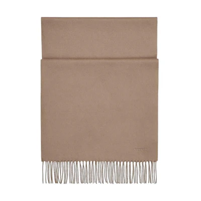 HERMES Solid Color Cashmere Tassel Scarf for Men - Camel H393700T 26