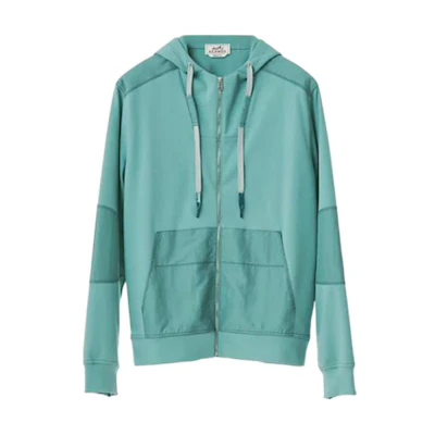 Hermes Solid Color Green Hooded Jacket H257790HA64