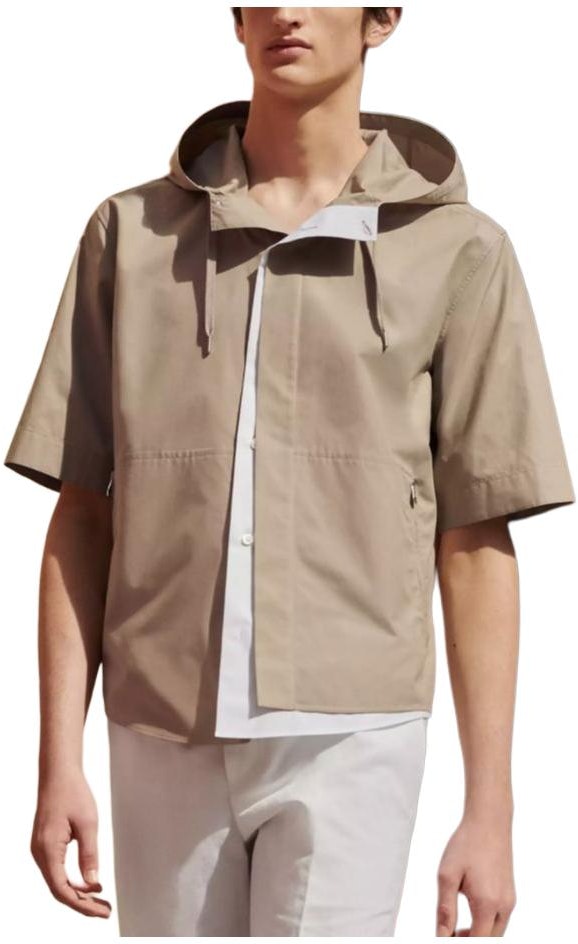 hermes-solid-color-hooded-casual-short-sleeve-jacket-desert-h456140-h21-w