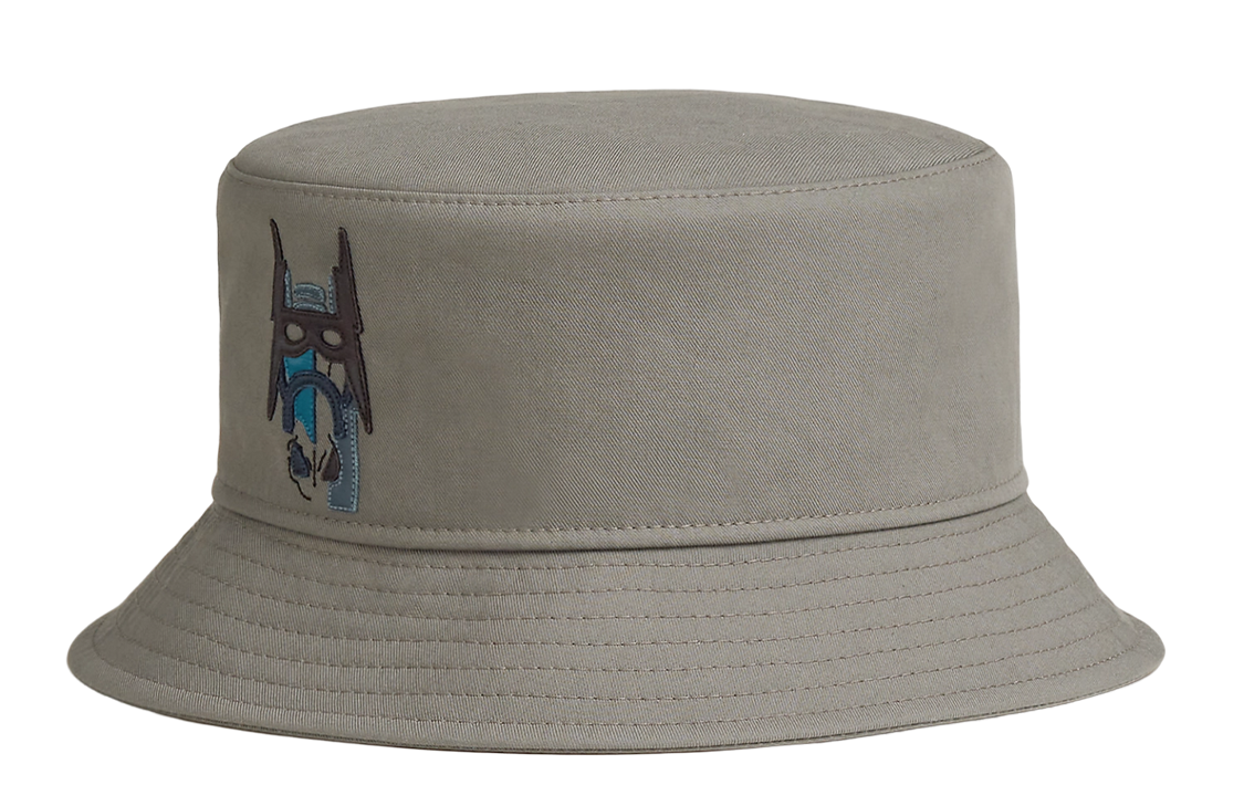 HERMES Solid Color Print  Bucket Hat Khaki H222048N-2559