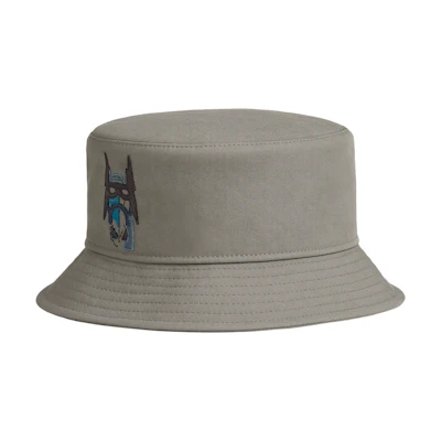HERMES Solid Color Print Bucket Hat Khaki H222048N-2559