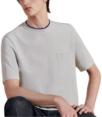 에르메스 남성용 솔리드 컬러 라운드넥 포켓 캐주얼 티셔츠. H457980HA0DLA Order 에르메스 남성용 솔리드 컬러 라운드넥 포켓 캐주얼 티셔츠. H457980HA0DLA