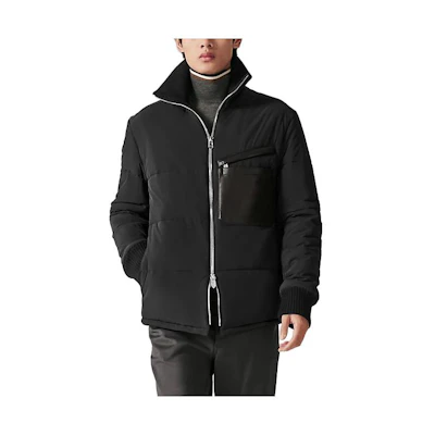 Hermes Solid Color Stand Collar Long Sleeve Jacket Black H362820HI0250