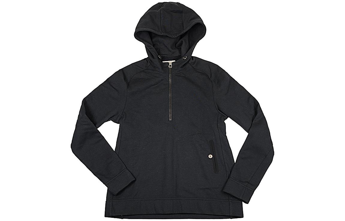 Hermes Solid Color Zip-Up Hooded Jacket Black CTNSSFITBLK